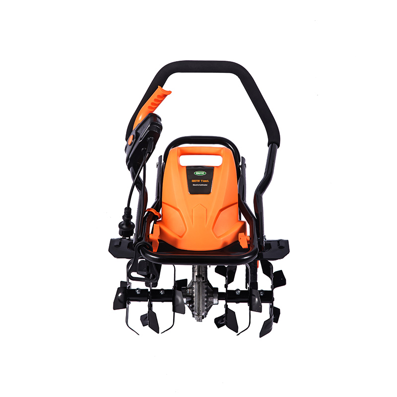 OT7A503 Electric Tiller China Garden เครื่องมือ 1500W 6 ใบมีดปรับได้พร้อมล้อถอดได้พับได้